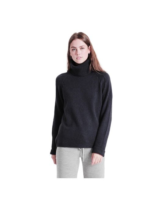 tirillm Blue Cosy Chunky Turtle Neck Pullover- Melange