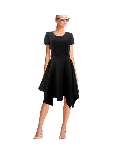 Laura Daili Black Sharp Midi Skirt