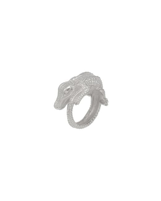 Zoe & Morgan White Crocodile Ring