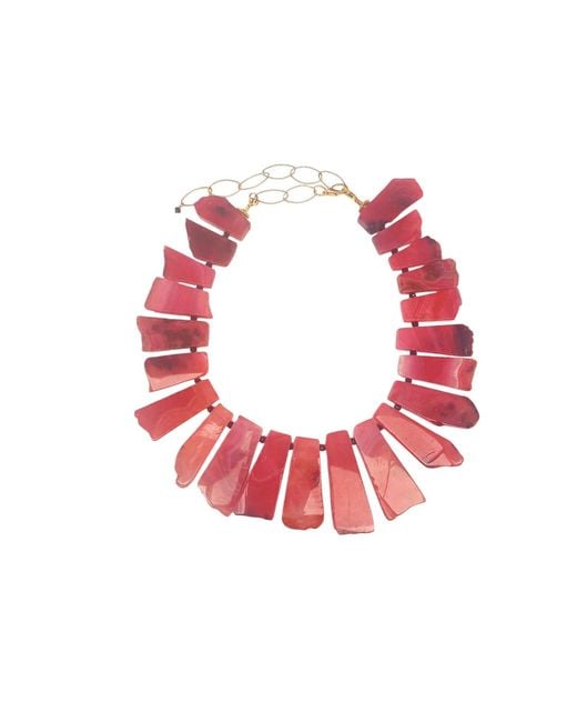 Way to Chic Red Agate Statement Necklace