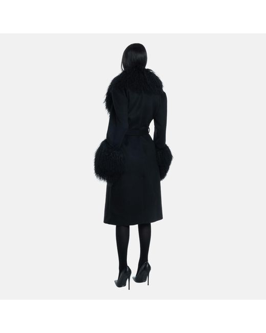 OW Collection Black Frances Wool Coat
