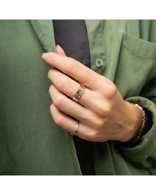 Kate Koel White Mixed Metal Ring Set