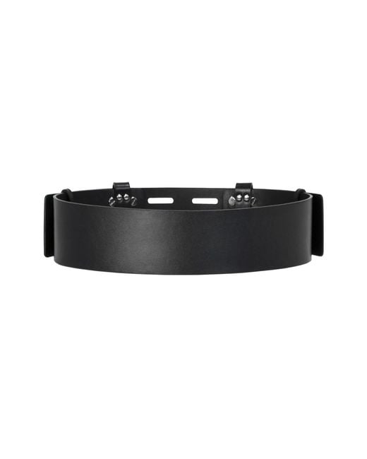 Haute Cuir Black Slim Structural Leather Belt