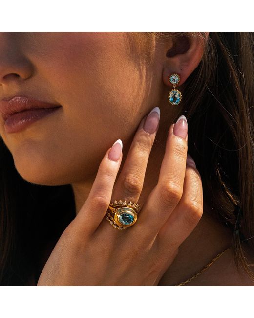 Dainty London Blue Sky Topaz Aurelia Earrings