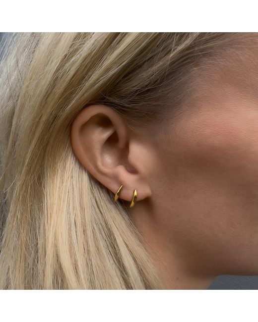 Tory Long Metallic Curve Studs