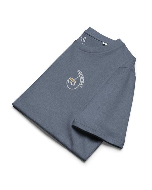 Anchor and Crew Blue Heather Gustatory Coffee Alchemist Organic Cotton Embroidered T-Shirt