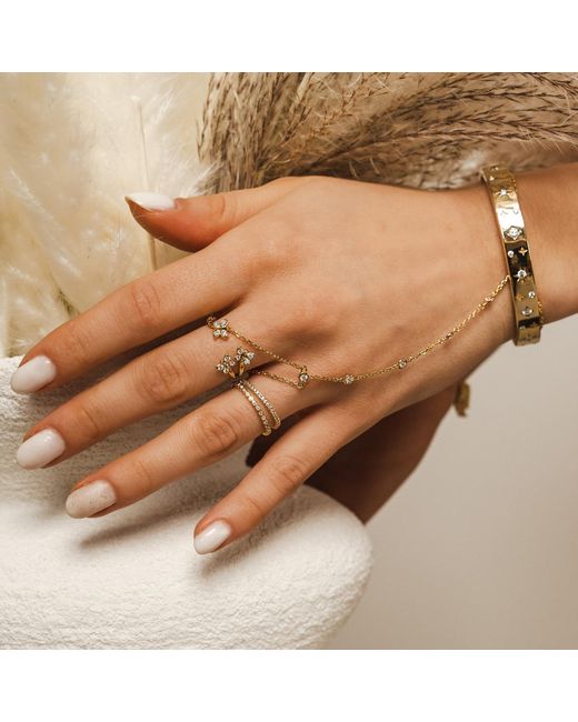 BLOOMTINE | Earth Angel HQ White Illuminess Ss Bezel Stacking Ring