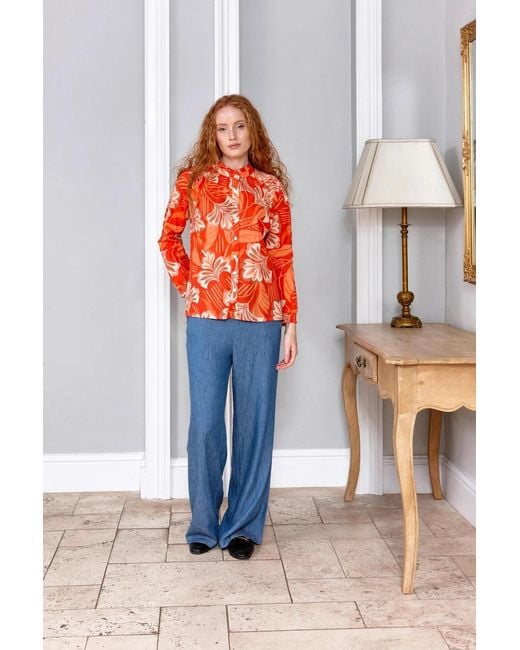 Inara Red Molokai Sunset Cotton Top