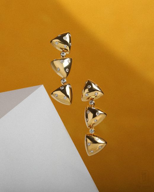 The Jewelz Metallic Imperii Triad Danglers Earrings For