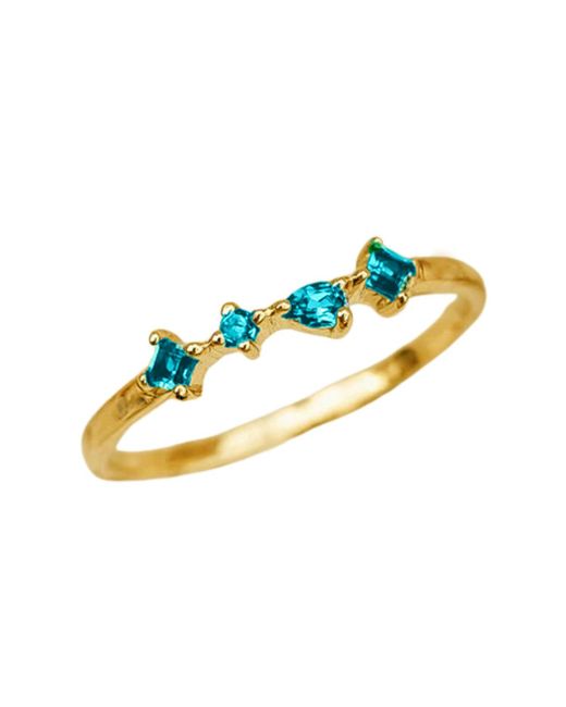 Harfi Blue Adjustable Vermeil Ring With Minimalist Aquamarine Gemstones