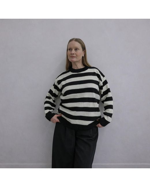 London Atelier Byproduct Black Wide Striped Knitted Jumper