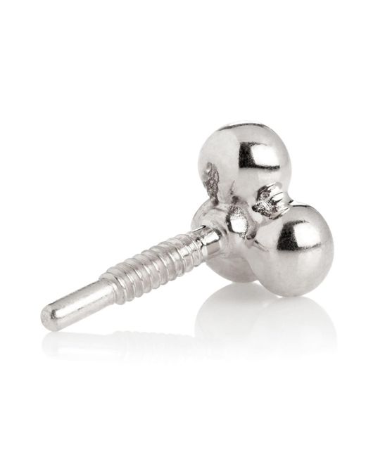 Tish Lyon Metallic Ama 14Ct Solid Triple Ball Flatback Stud