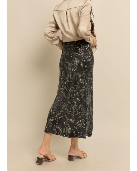 Lily Rou Black Ray Silk Slip Skirt