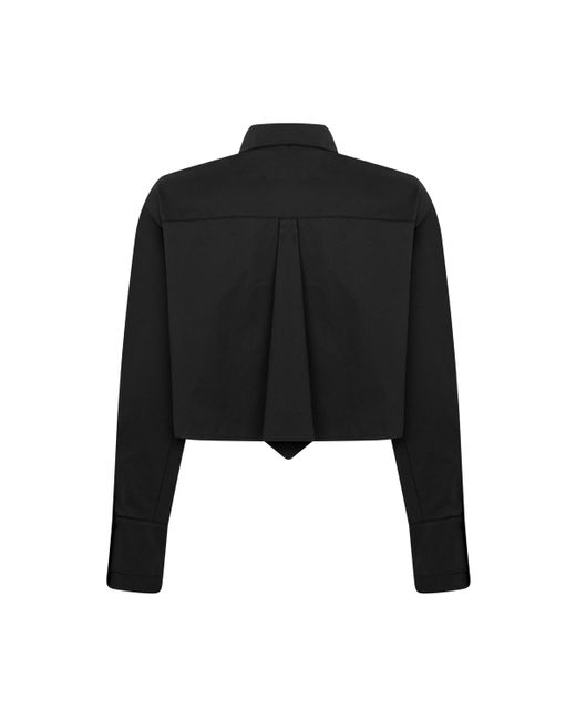 Nocturne Black Shirt With Tie Detail