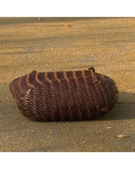 Rimini Brown Zigzag Woven Leather Handbag 'Bianca'