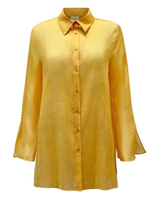 Why Mary Yellow Tuscan Sun Linen Shirt