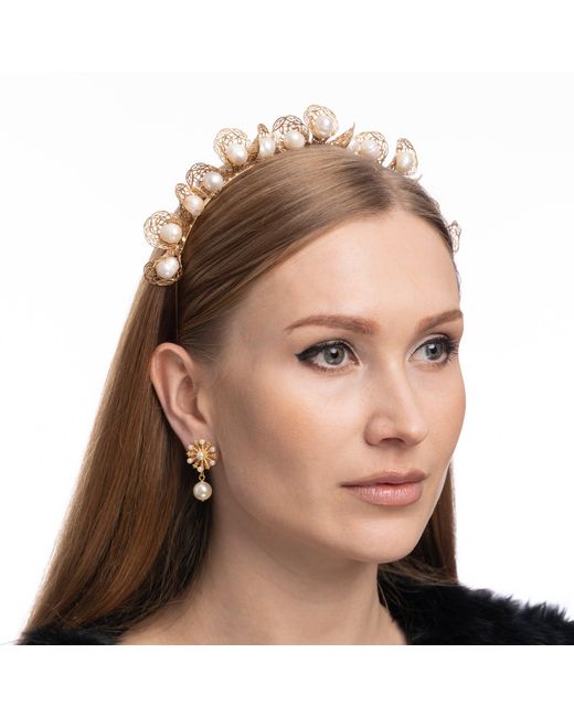 Stephanie Browne Australia Metallic Baroque Pearl Headband