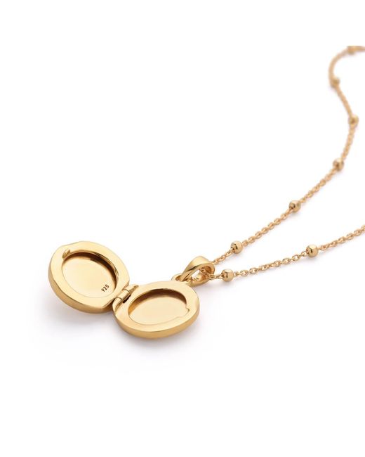 Nellou Jewellery Metallic Aura Round Locket Necklace Plated Sterling