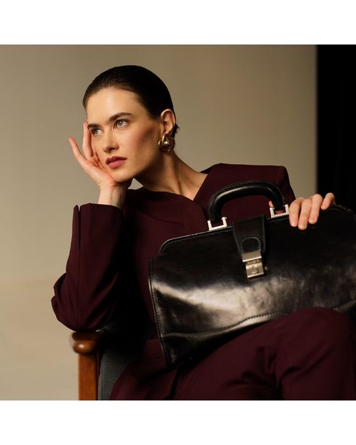 Time Resistance Black Small Leather Doctor Bag For