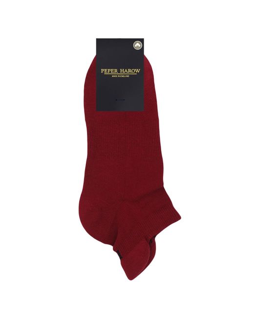 Peper Harow - Made in England Red Organic Sport Burgundy & Organic Polka Denim Trainer Socks Bundle