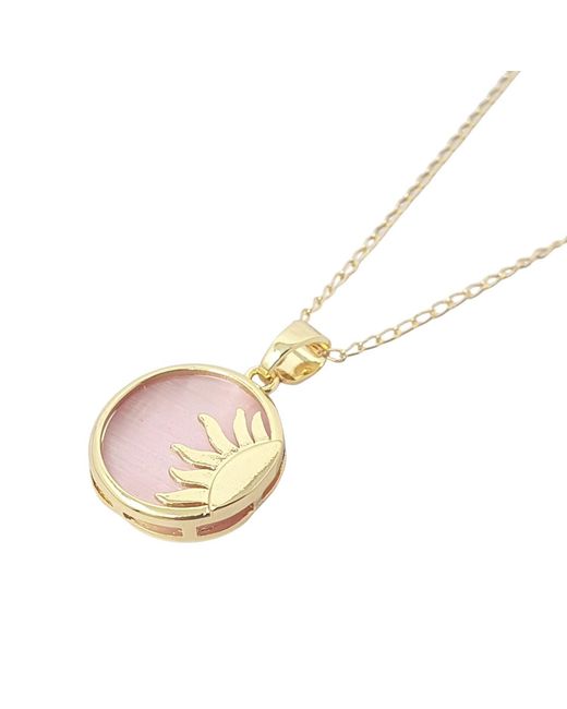 Harfi Metallic Sun Pendant Celestial Coin Dainty Plated Necklace