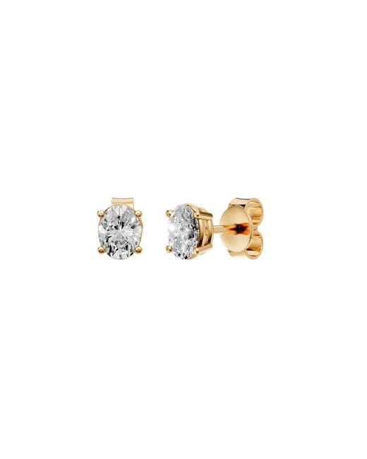 Aya Fine Jewelry Metallic 0.43 Ctw Oval Lab Diamond Studs