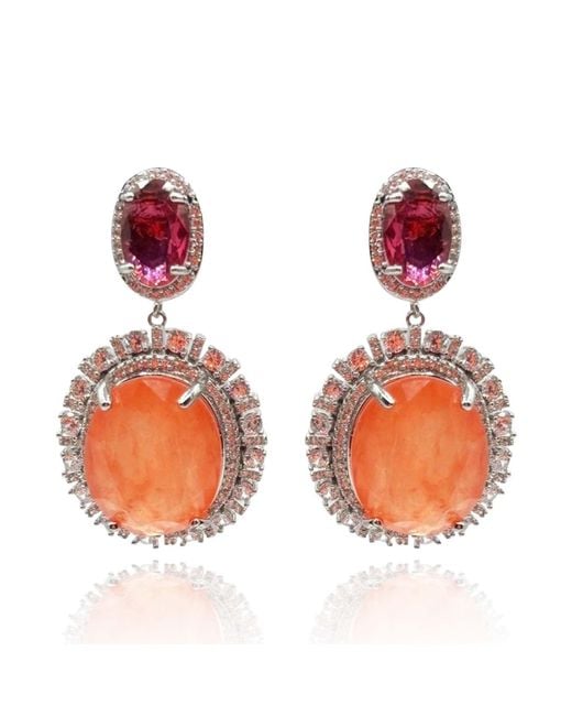 Michael Nash Jewelry Multicolor Gemma Flawed & Fourmaline Glass Clip Drop Earrings