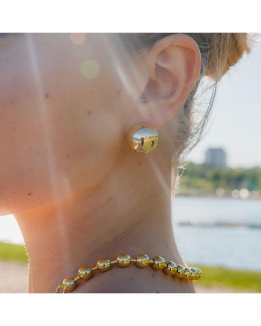 Nazzar Metallic Puffy Ball Hoop Earrings