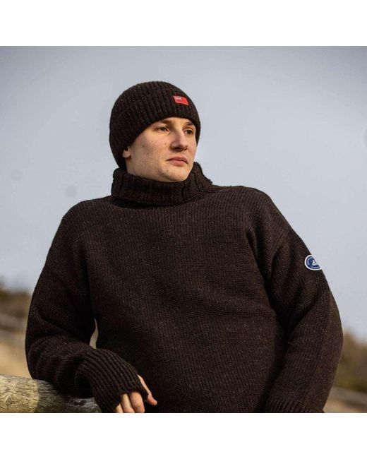 Arthur Beale Brown Neutrals Ensign Beanie Hat for men