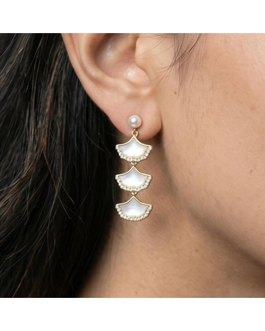 Uchi and Soto Metallic Gingko Shell Earrings