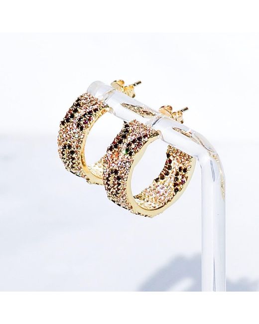 Native Gem Metallic Maneater Leopard Hoops