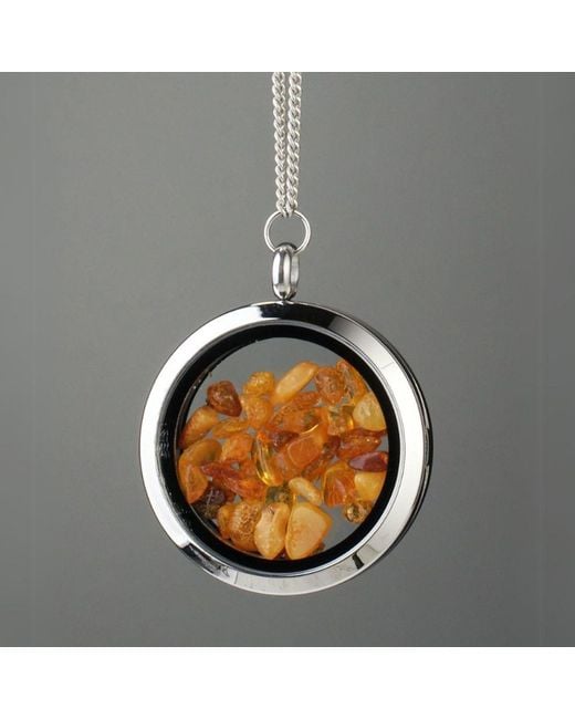 My Little Nature Black Designer Jewelry Necklace With Natural Amber Stones