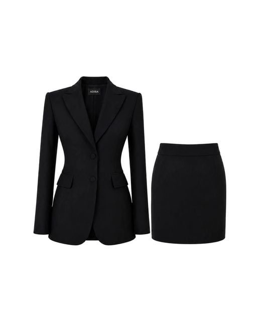 ADIBA Black Alessia Longline Sculpted Blazer Set