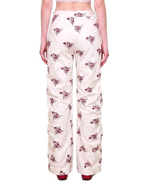 Pcfg White The Broderie Anglaise Edit High Waisted Embroidered Pants