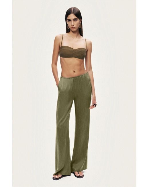 Nocturne Green Neutrals Relaxed Straight-Leg Pants