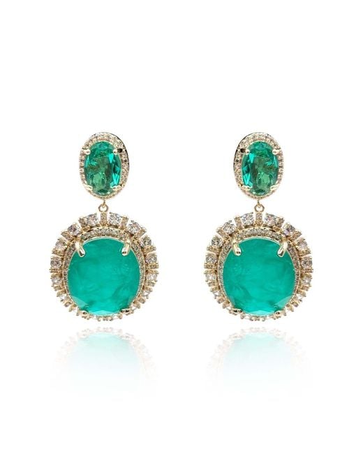 Michael Nash Jewelry Green Gemma Flawed Emerald Clip Drop Earrings