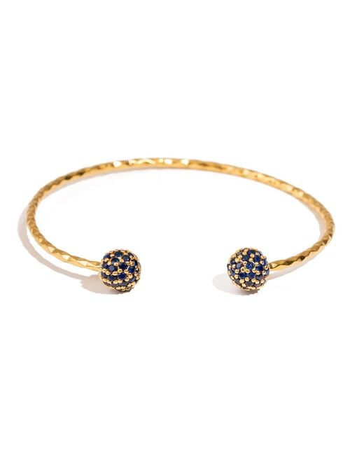 Ebru Jewelry Metallic Sapphire Grace Adjustable Cuff Bracelet