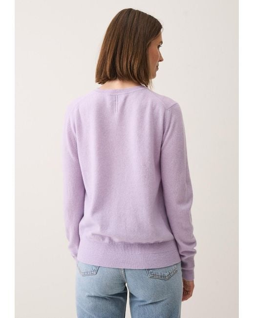 Loop Cashmere Purple Cashmere Crew Neck Sweater