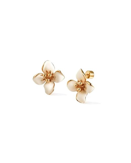 Retro Chic Metallic Iris Blossom Stud Earrings