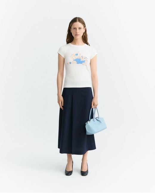 Thinking Mu White Meowrobics Mirna Slim T-Shirt