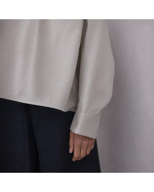 London Atelier Byproduct Gray Neutrals Bias Lantern Oversize Shirt