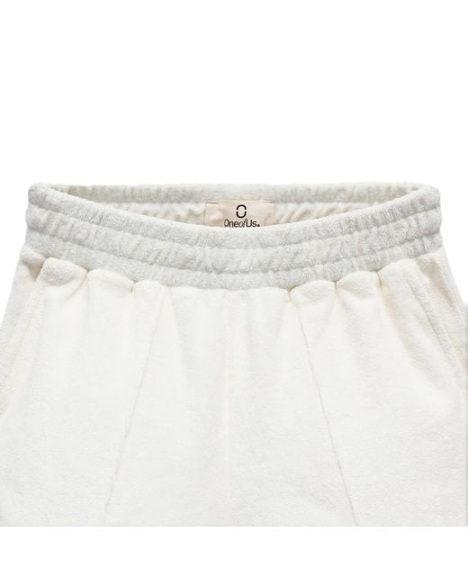 One of us White Neutrals Terry Looks Sweet Tie-Waist Towelling Shorts