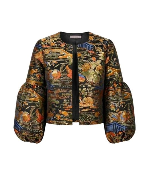 Traffic People Black Farewell Fools Multicolour Metallic Claude Cropped Jacket
