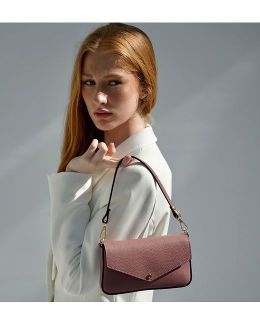 Apatchy London Purple The Munro Antique Rose Leather Shoulder Bag