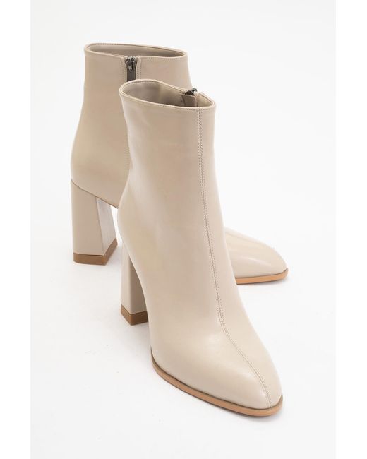 Prologue Shoes Natural Neutrals Jewel Cilt High Heel Boot
