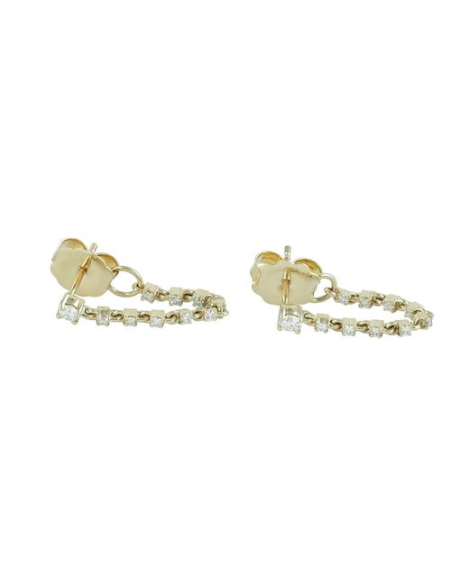 Artisan Metallic 14K Prong Diamond Chain Drop Earrings