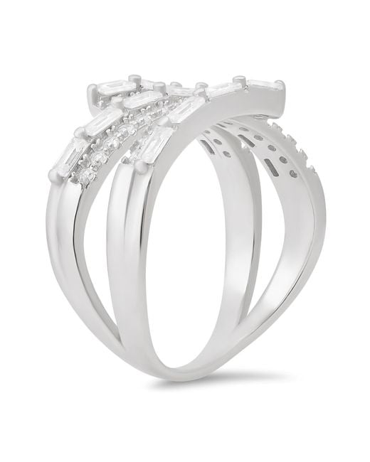Kylie Harper Metallic Sterling Sprial Crossover Ring