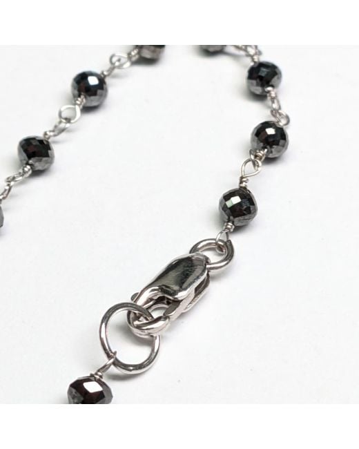 Rahul's Jewels Metallic 6.75" Genuine Diamond Rosary Bracelet