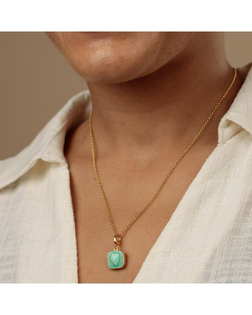 Lily Charmed Metallic Plated Heart Locket Necklace