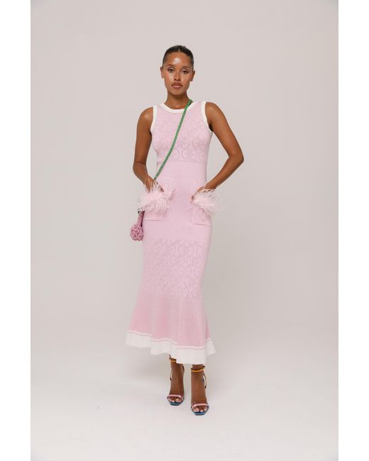 Andreeva Pink Peony Knit Dress